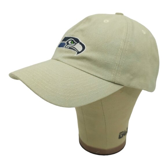 Seattle Seahawks NFL Football Adjustable Size Cap Strapback Baseball Hat Khaki - Picture 2 of 13
